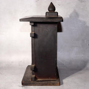 Japanese Shinto Inari Fox Statues with Wooden Zushi Shrine Edo Period Japan10