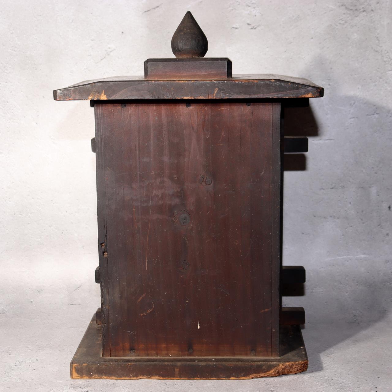 Japanese Shinto Inari Fox Statues with Wooden Zushi Shrine Edo Period Japan11