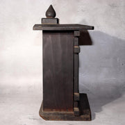 Japanese Shinto Inari Fox Statues with Wooden Zushi Shrine Edo Period Japan12