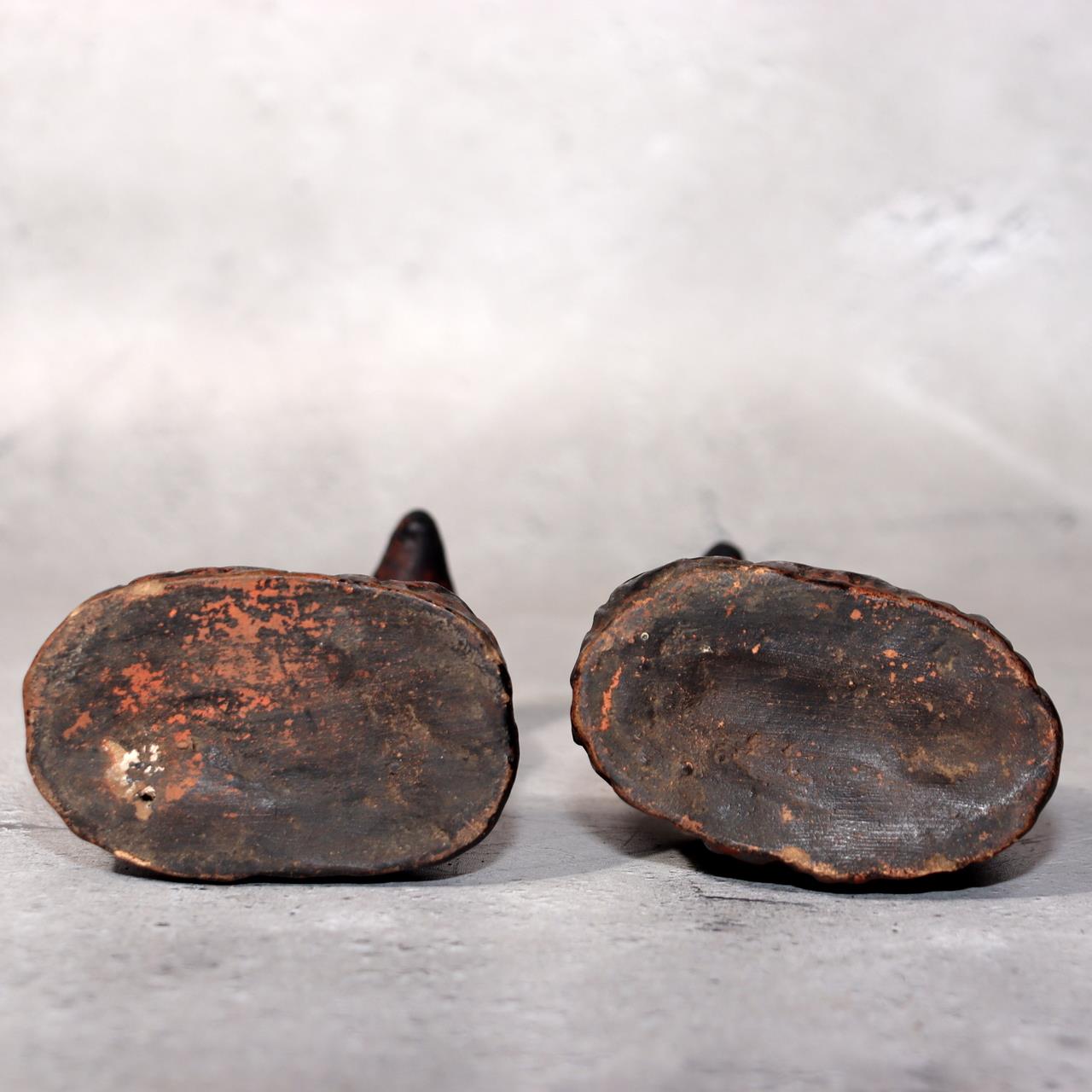 Japanese Shinto Inari Fox Statues with Wooden Zushi Shrine Edo Period Japan20