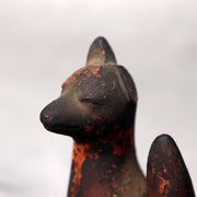 Japanese Shinto Inari Fox Statues with Wooden Zushi Shrine Edo Period Japan22