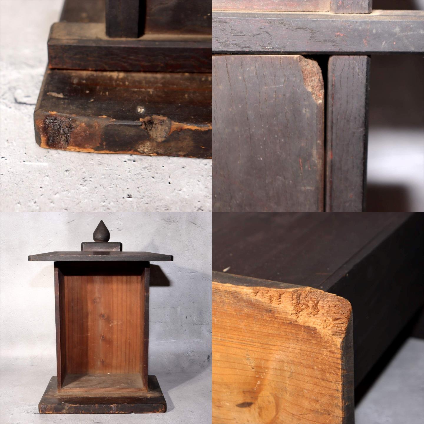 Japanese Shinto Inari Fox Statues with Wooden Zushi Shrine Edo Period Japan8