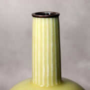 Japanese Ando Cloisonne Vase Yellow Ougyoku Glaze Silver Rim Signed w / Box5