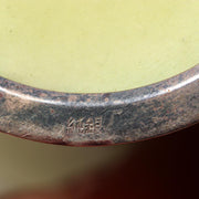 Japanese Ando Cloisonne Vase Yellow Ougyoku Glaze Silver Rim Signed w / Box10