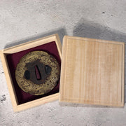 Japanese Antique Edo Iron Tsuba Kyoto Kinko Gold Inlay Fuyukiyose Sword Guard2