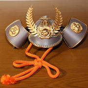 Japanese Samurai Kabuto Helmet Ornament with Stand & Black lacquer Box May Doll2