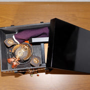 Japanese Samurai Kabuto Helmet Ornament with Stand & Black lacquer Box May Doll5