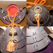 Japanese Samurai Kabuto Helmet Ornament with Stand & Black lacquer Box May Doll7