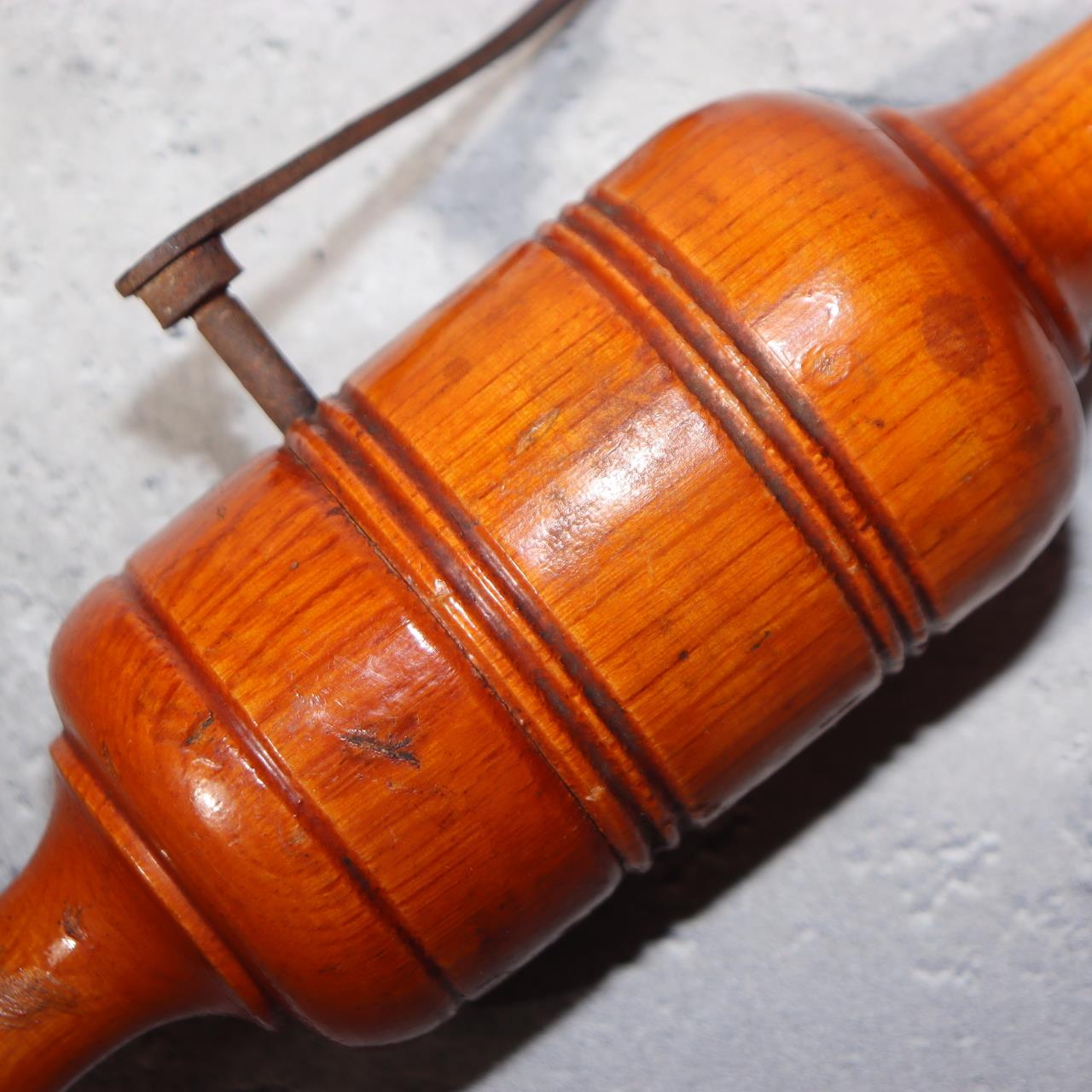 Japanese Vintage Wooden Hand Crank Tool Manual Massager Showa Era Craft VG40910