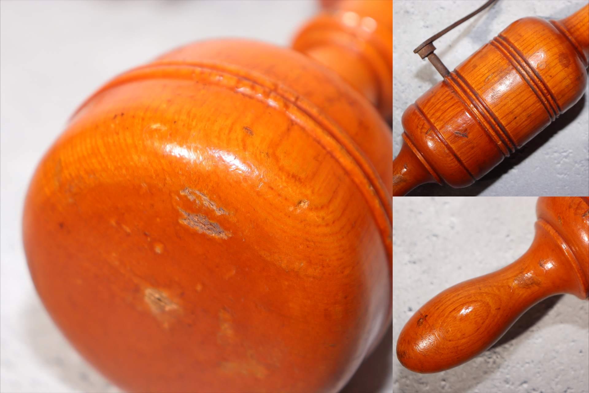 Japanese Vintage Wooden Hand Crank Tool Manual Massager Showa Era Craft VG4099