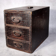 Japanese Antique wooden Kake Suzuribako inkstone box Funa Tansu drawer WBX3340