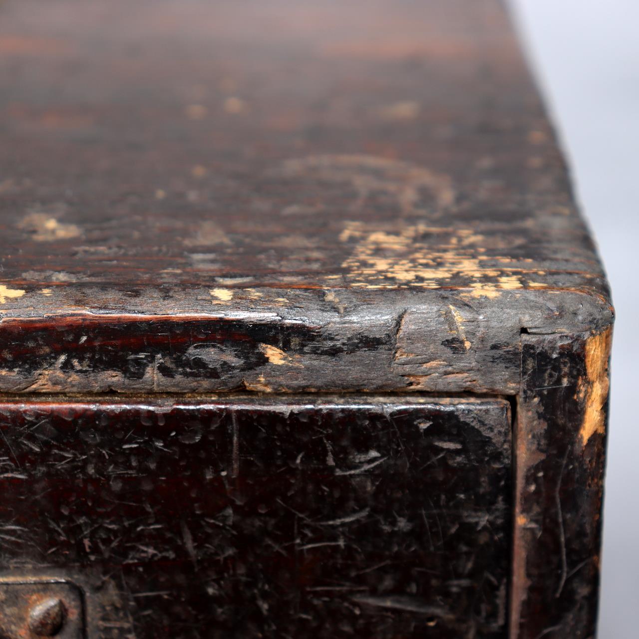 Japanese Antique wooden Kake Suzuribako inkstone box Funa Tansu drawer WBX33417