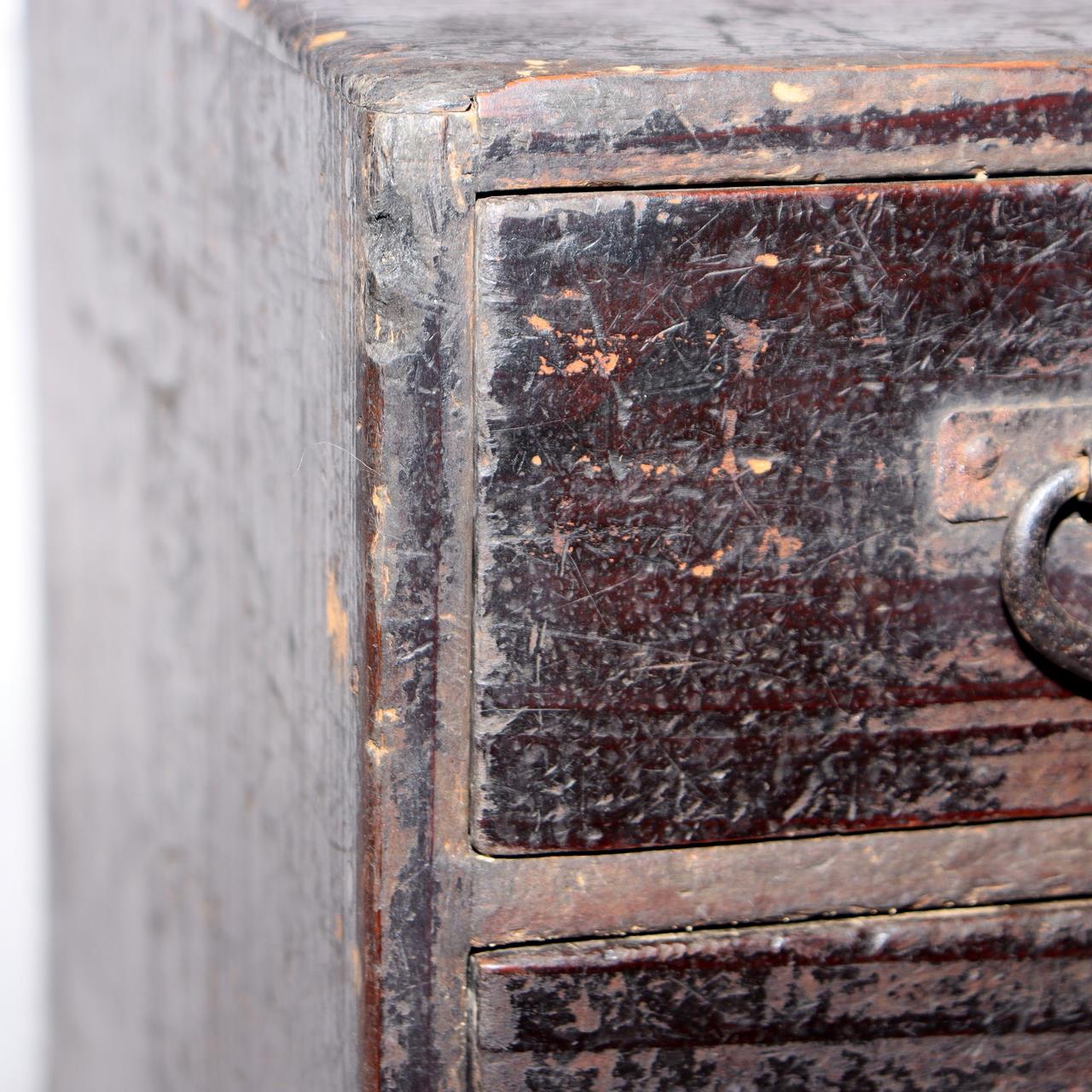 Japanese Antique wooden Kake Suzuribako inkstone box Funa Tansu drawer WBX33418