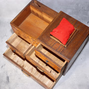 Japanese Vintage Wooden Sewing Box Haribako Tansu Chest Drawers Craft Storage14