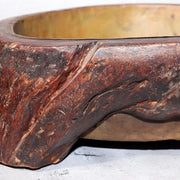 Japanese Wooden Hibachi Brazier Hand-Carved Cat, Lion, Daruma & Noh Mask WO48514