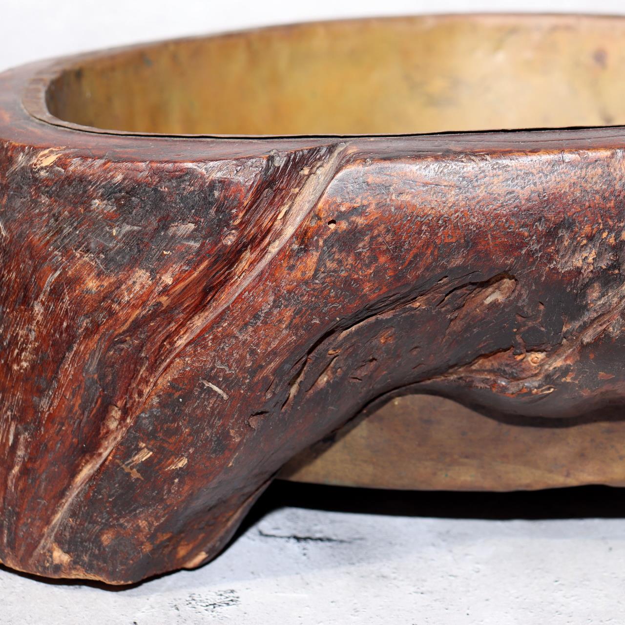 Japanese Wooden Hibachi Brazier Hand-Carved Cat, Lion, Daruma & Noh Mask WO48514