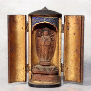 Japanese Wooden Amitabha Buddha Statue Amida Nyorai Zushi WB1980