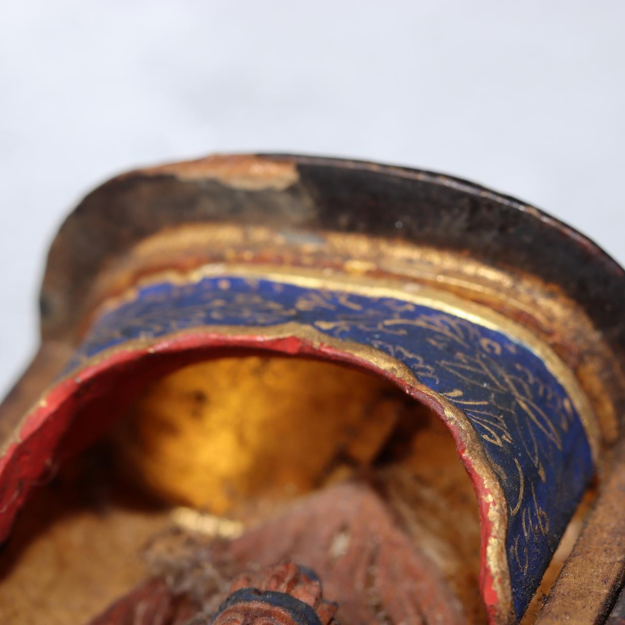 Japanese Wooden Amitabha Buddha Statue Amida Nyorai Zushi WB19810