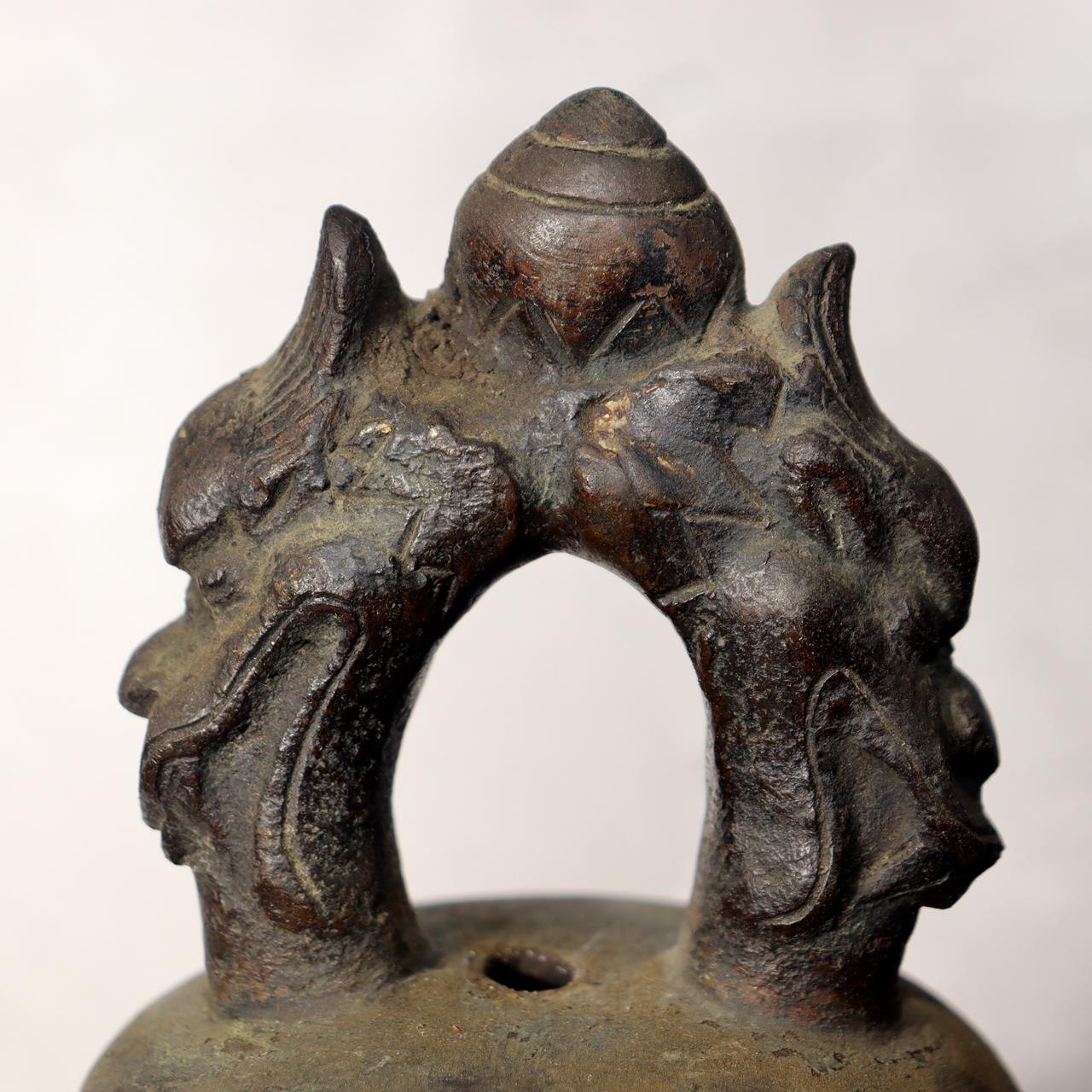 Japanese Antique Bronze Temple Bell Shinto Buddhist Taisho Period Shrine Suzu5