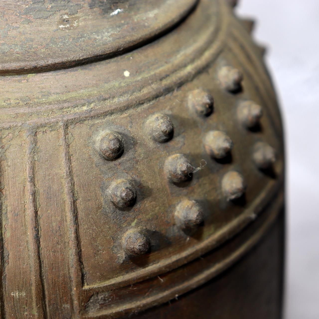 Japanese Antique Bronze Temple Bell Shinto Buddhist Taisho Period Shrine Suzu12