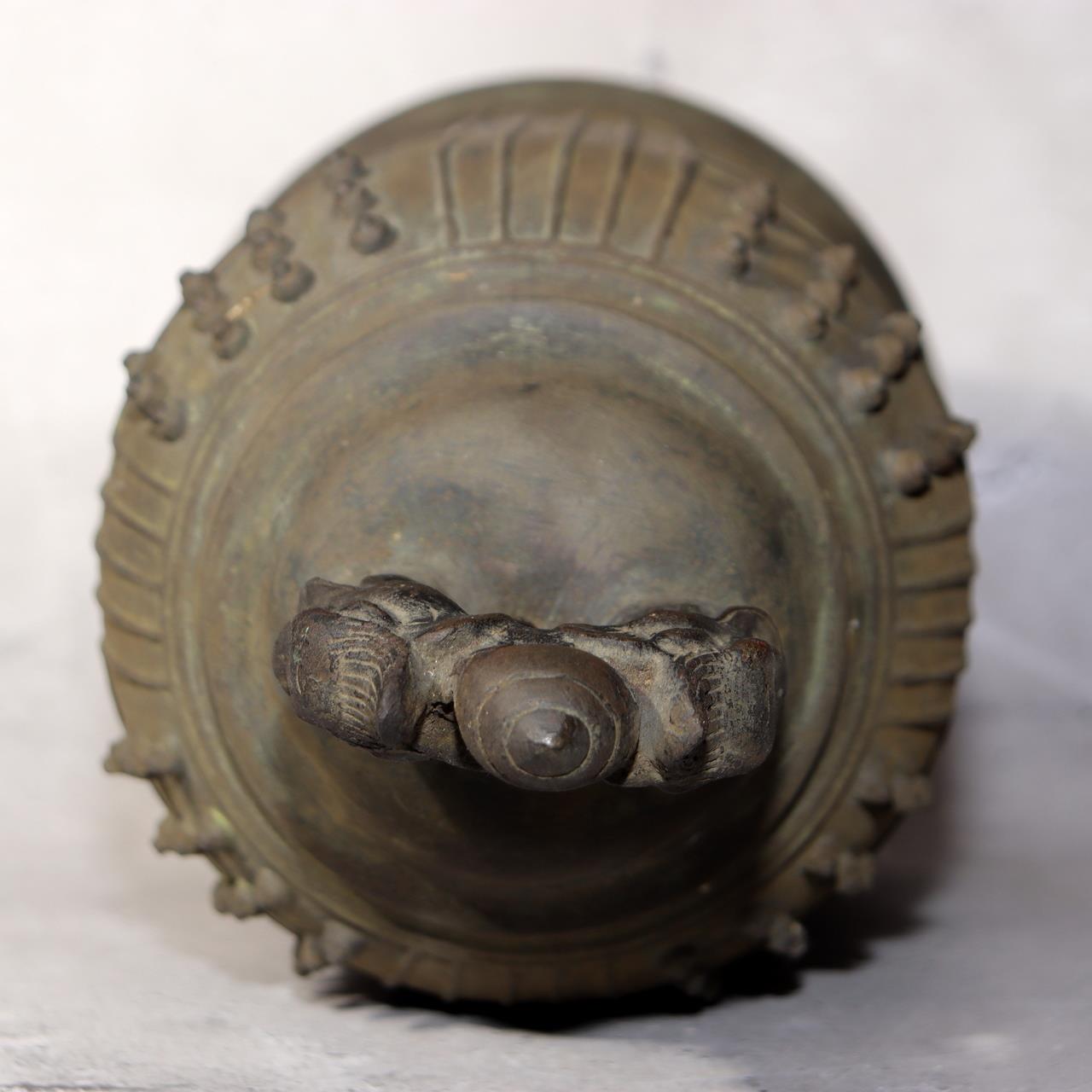 Japanese Antique Bronze Temple Bell Shinto Buddhist Taisho Period Shrine Suzu3