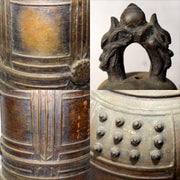 Japanese Antique Bronze Temple Bell Shinto Buddhist Taisho Period Shrine Suzu8