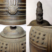 Japanese Antique Bronze Temple Bell Shinto Buddhist Taisho Period Shrine Suzu7