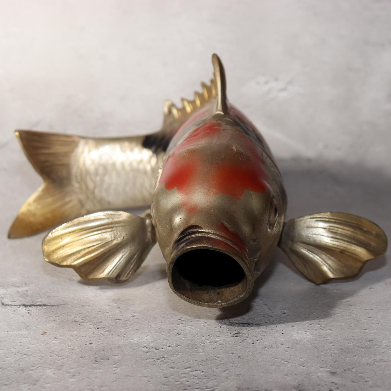 Japanese Vintage Bronze Koi Carp Ornament Fish Sculpture Decor BOS9761