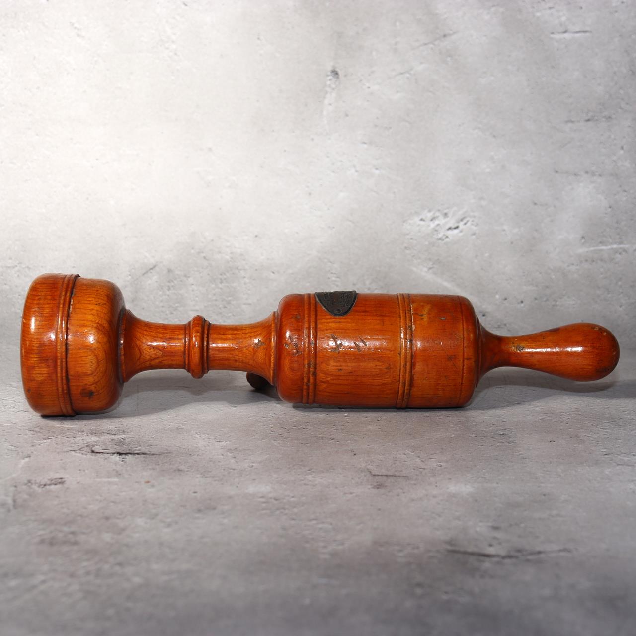 Japanese Vintage Wooden Hand Crank Tool Manual Massager Showa Era Craft VG4105