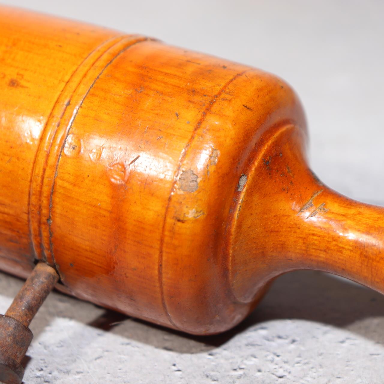 Japanese Vintage Wooden Hand Crank Tool Manual Massager Showa Era Craft VG41015