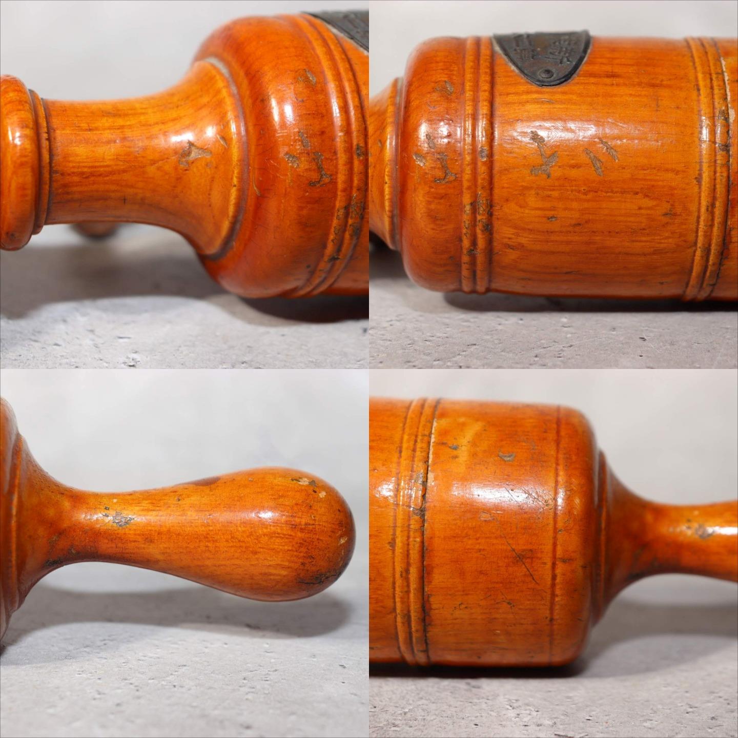 Japanese Vintage Wooden Hand Crank Tool Manual Massager Showa Era Craft VG4108