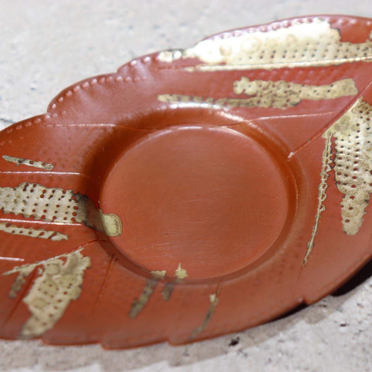 Japanese Bronze Silver Leaf Plates by Yoshimitsu Nishimura Takaoka doki w box4