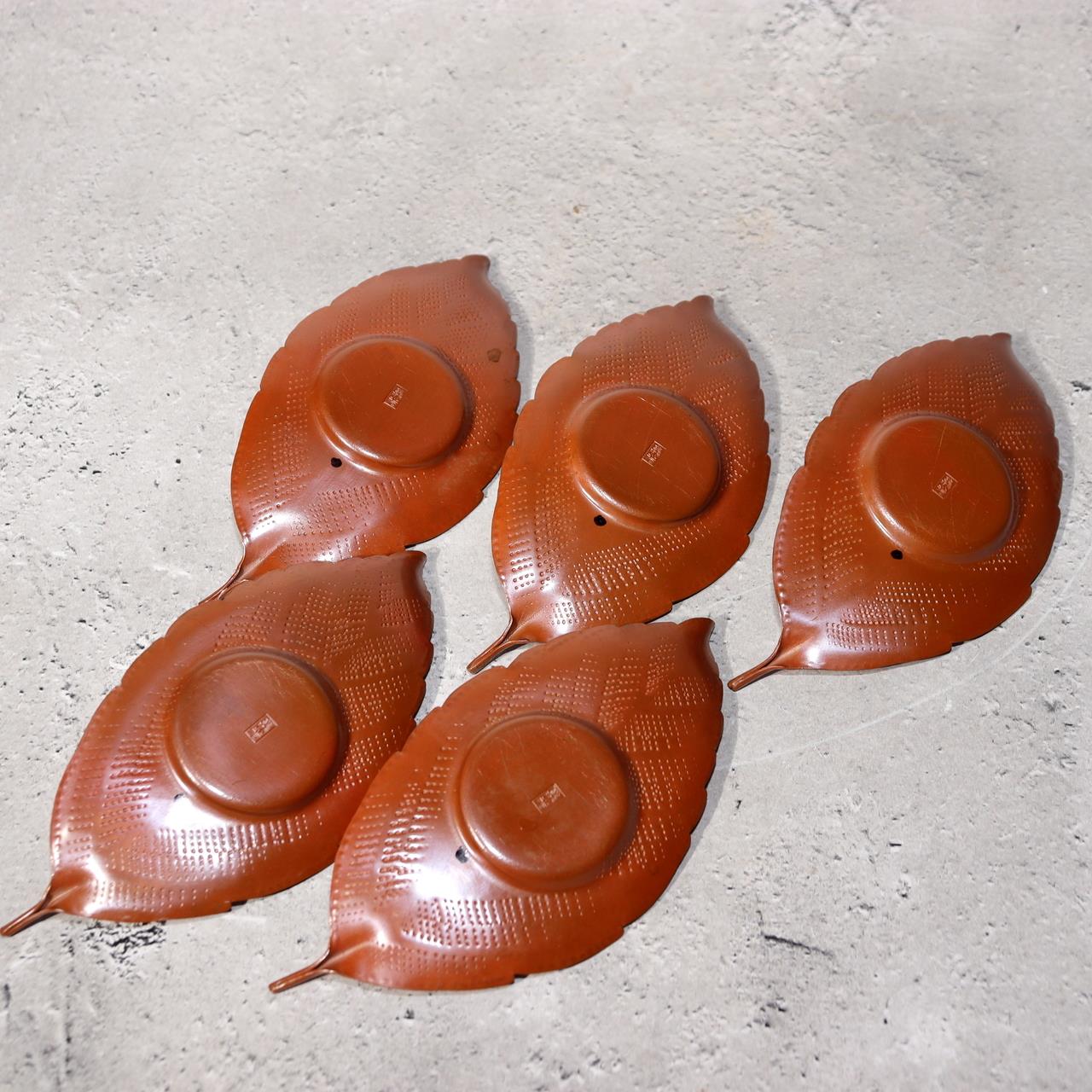 Japanese Bronze Silver Leaf Plates by Yoshimitsu Nishimura Takaoka doki w box2