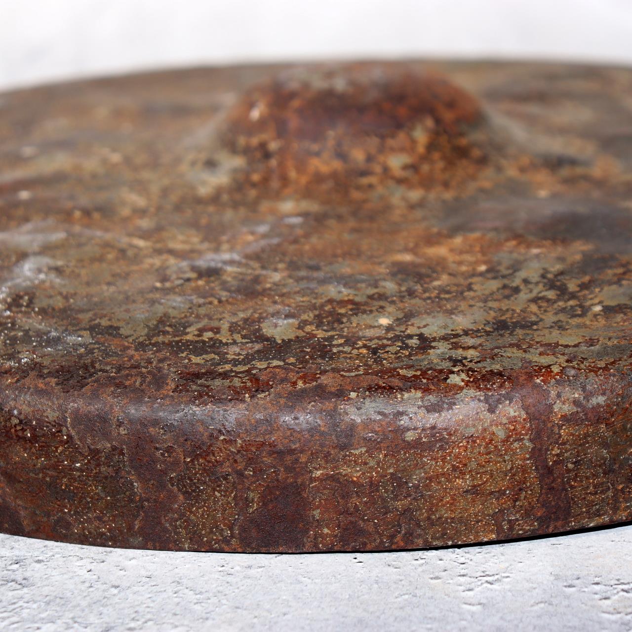 Japanese Antique Iron Gong (Dora)  Signed Ritual Mallet Yamagata Nanyo Kisshoten17