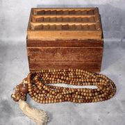 Japanese Antique Large Ritual Prayer Beads Counting Box Juzu Buddhist Set BT2420