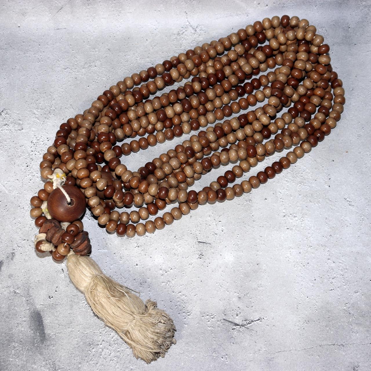 Japanese Antique Large Ritual Prayer Beads Counting Box Juzu Buddhist Set BT2421