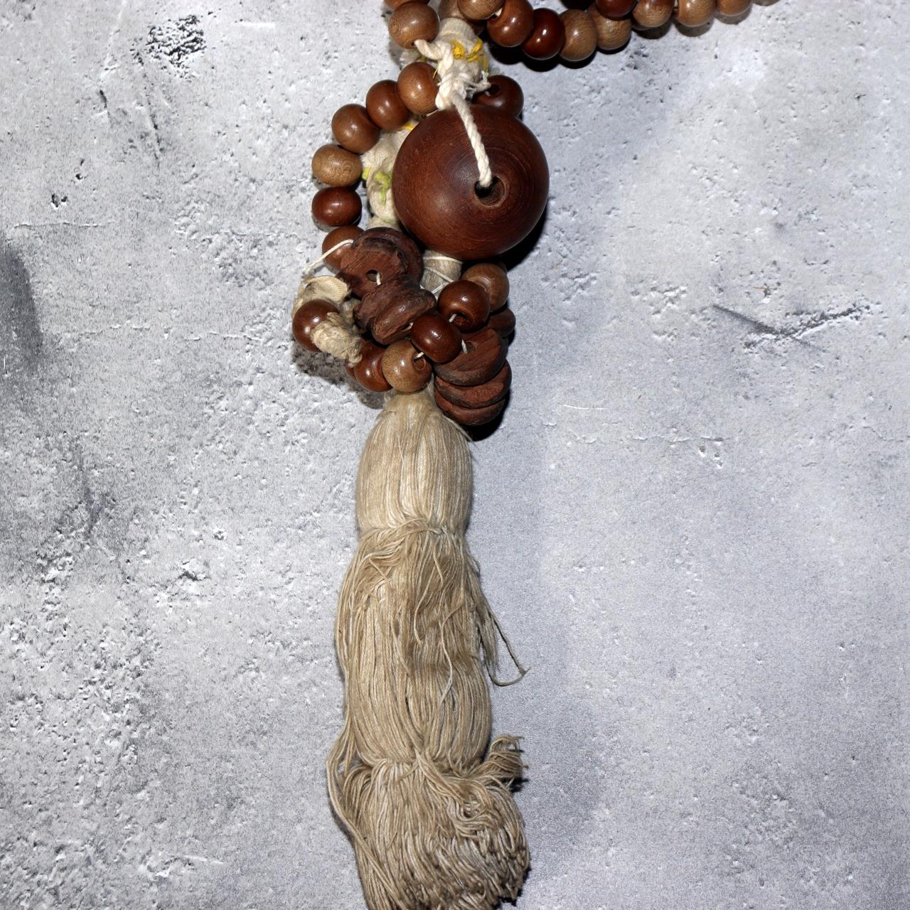 Japanese Antique Large Ritual Prayer Beads Counting Box Juzu Buddhist Set BT24210