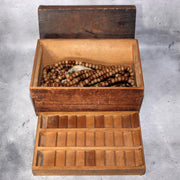 Japanese Antique Large Ritual Prayer Beads Counting Box Juzu Buddhist Set BT2424
