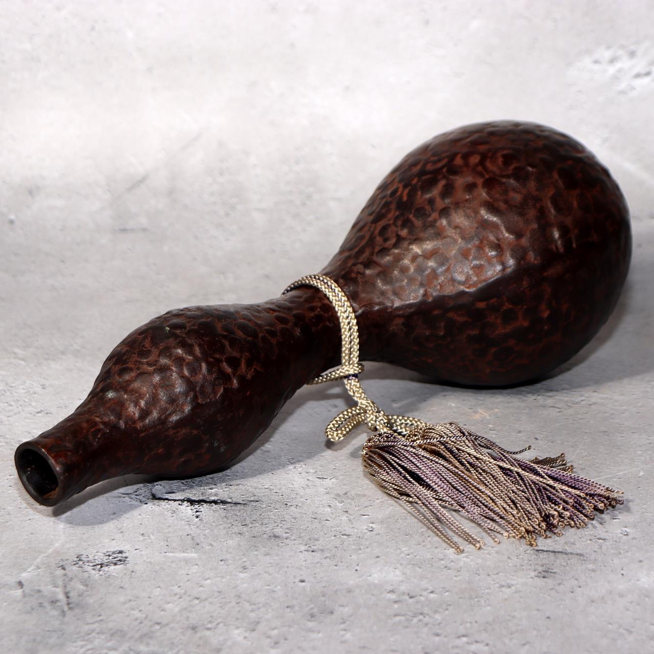 Japanese Bronze Gourd Shaped Vase by Tsunetaro Futagami with Stand Signed16