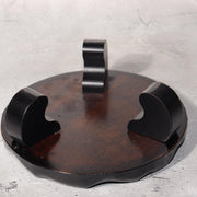 Japanese Bronze Gourd Shaped Vase by Tsunetaro Futagami with Stand Signed18