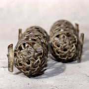 Japanese Bronze Jakago River Basket Flower Holder Ikebana Suiban Tenpai Zen Vase1