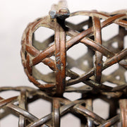 Japanese Bronze Jakago River Basket Flower Holder Ikebana Suiban Tenpai Zen Vase7