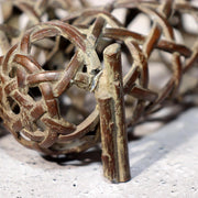 Japanese Bronze Jakago River Basket Flower Holder Ikebana Suiban Tenpai Zen Vase11