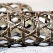 Japanese Bronze Jakago River Basket Flower Holder Ikebana Suiban Tenpai Zen Vase13