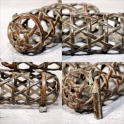 Japanese Bronze Jakago River Basket Flower Holder Ikebana Suiban Tenpai Zen Vase9