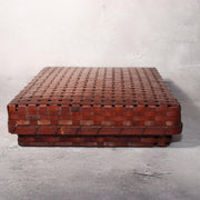 Japanese Vintage Bamboo Woven Basket Storage Box Mingei Folk Art BVO662