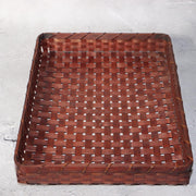 Japanese Vintage Bamboo Woven Basket Storage Box Mingei Folk Art BVO6610