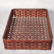 Japanese Vintage Bamboo Woven Basket Storage Box Mingei Folk Art BVO6611