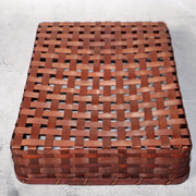 Japanese Vintage Bamboo Woven Basket Storage Box Mingei Folk Art BVO6613