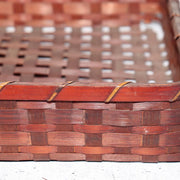 Japanese Vintage Bamboo Woven Basket Storage Box Mingei Folk Art BVO6619